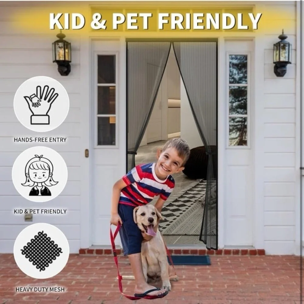 Magnetic Screen Door - Fit for Door Size:36 x 82 Inch, Screen Itself Size:38